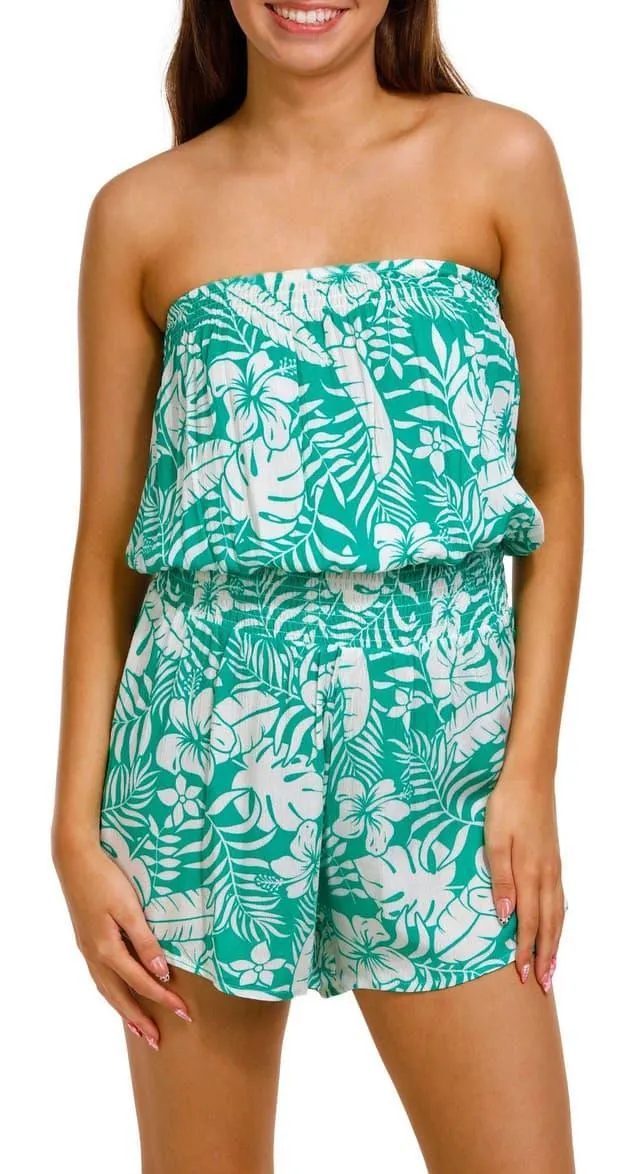 Madden Girl Juniors Tropical Floral Sleeveless Romper