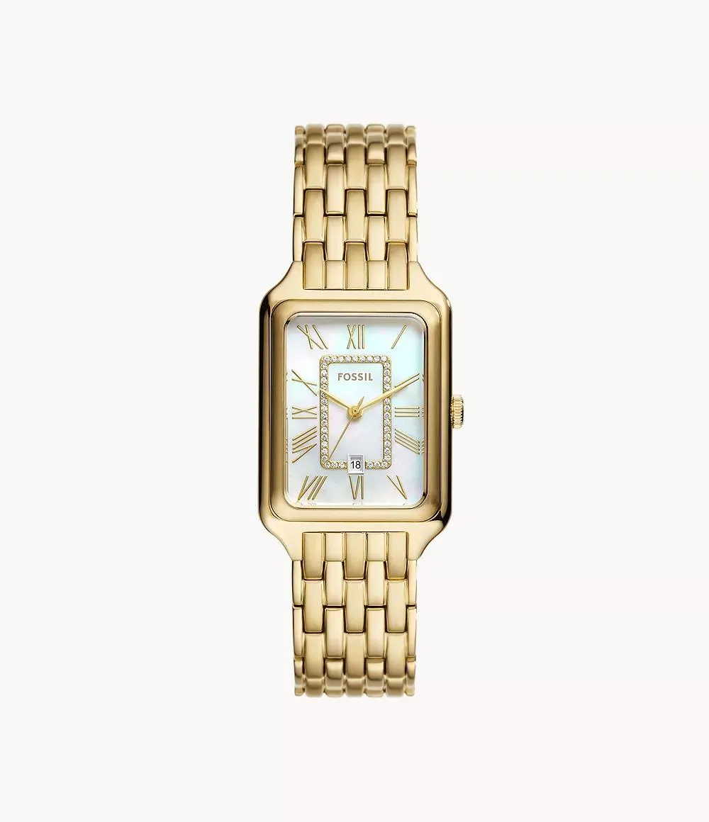Raquel Three-Hand Date Gold-Tone Stainless Steel Watch