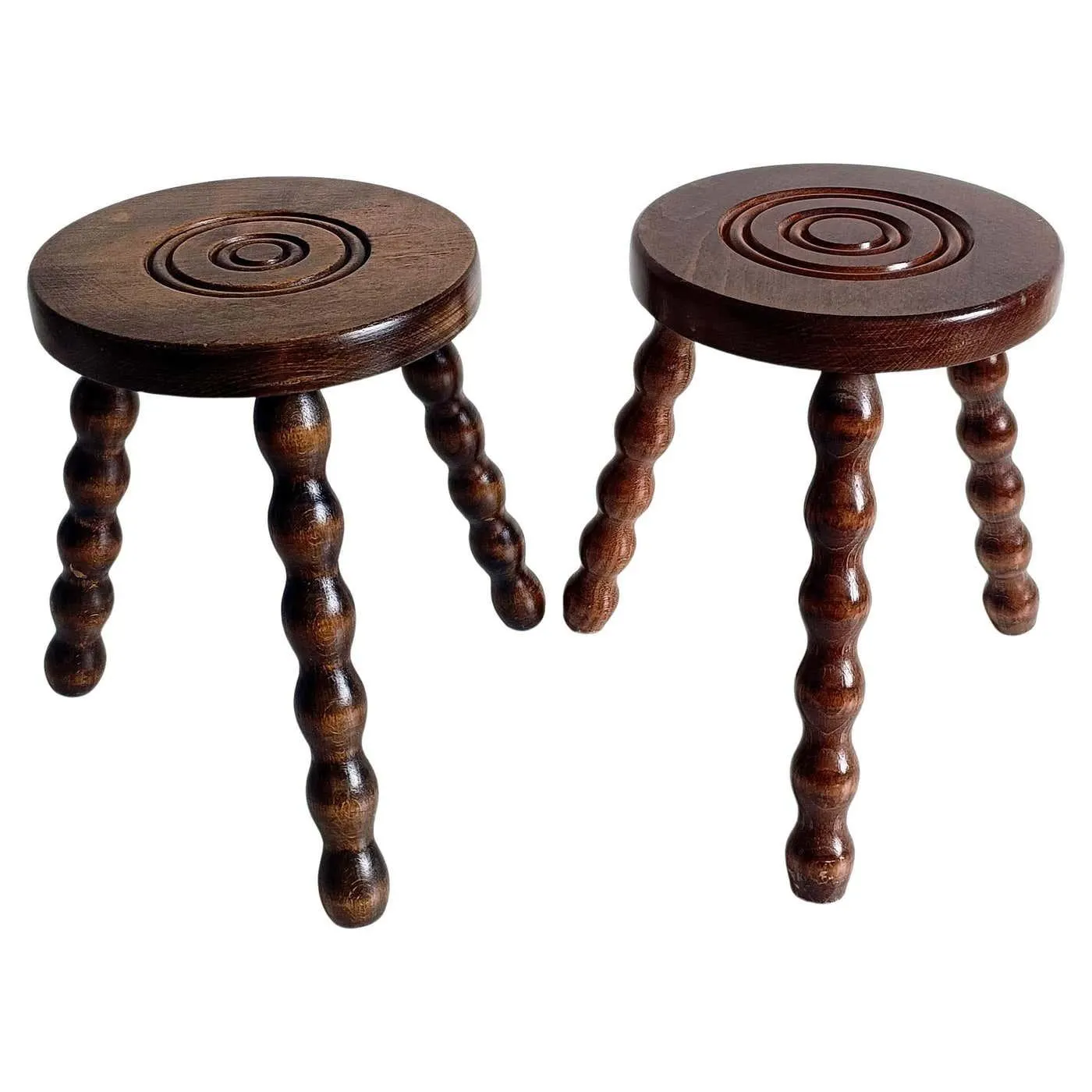 Mid-Century Stools or Accent Tables, Charles Dudouyt Style, France, 1950s