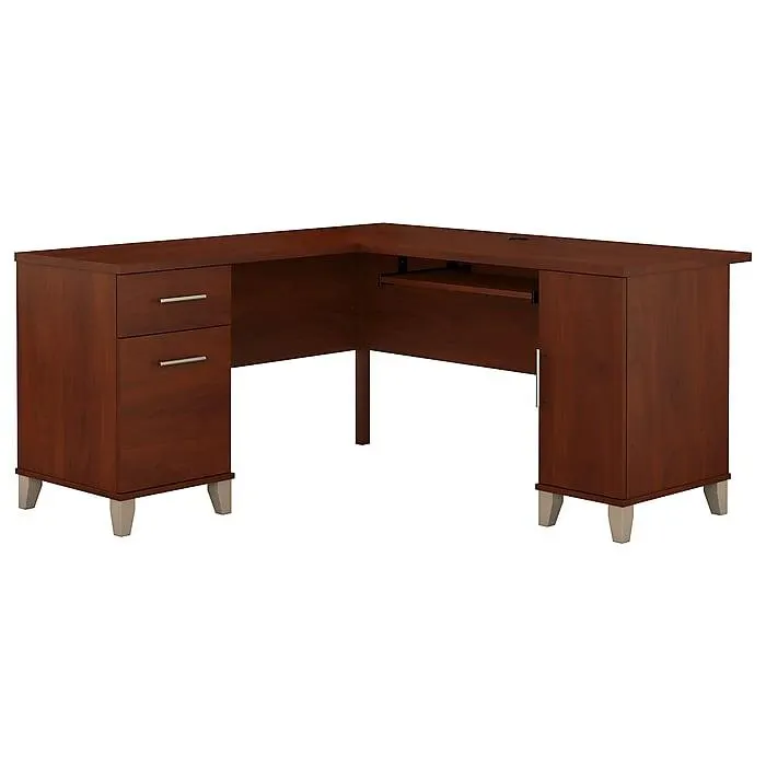 Bush Furniture Somerset 60"W L Shaped Desk with Storage,