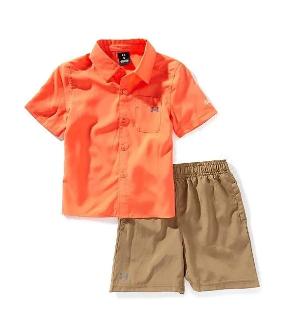 Little Boys Short Sleeve Fish Shirt & Shorts Set