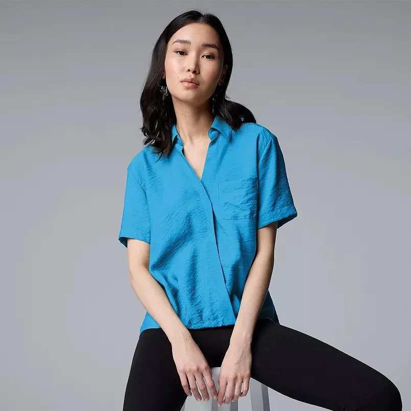 Women's Simply Vera Vera Wang Drapey Surplice Top