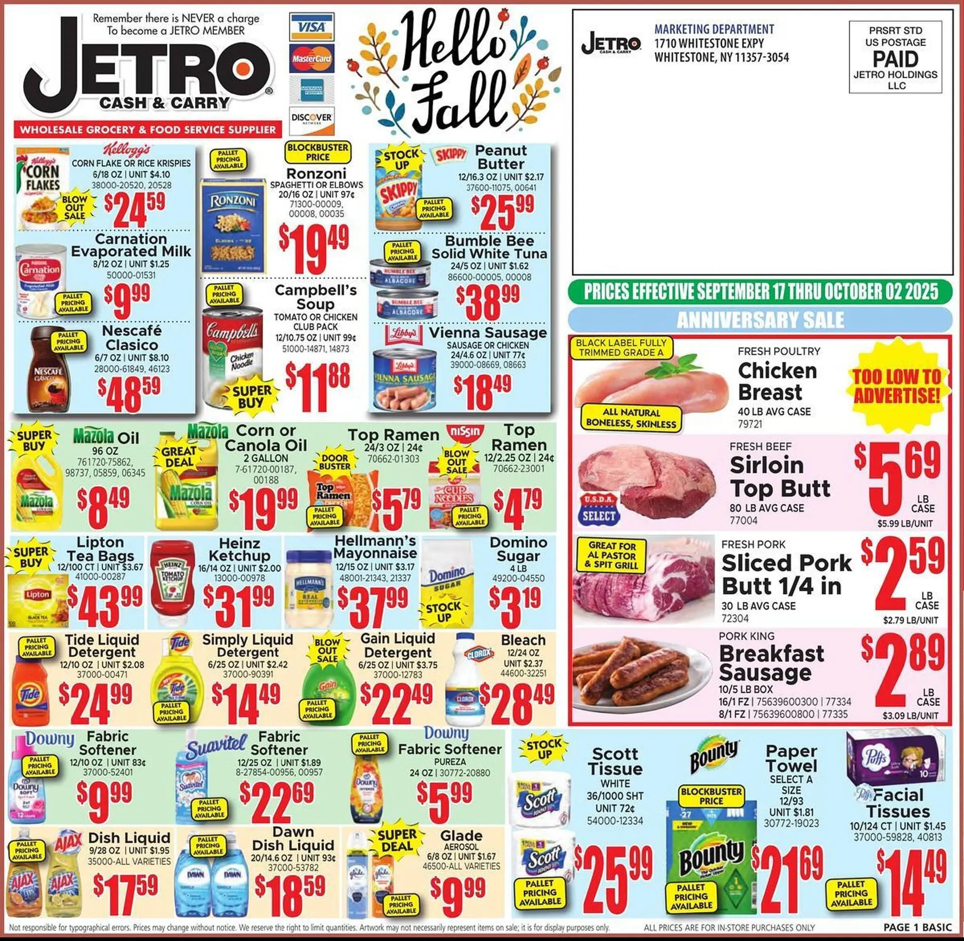 Weekly ad Jetro flyer from September 17 to October 2 2025 - Page 1
