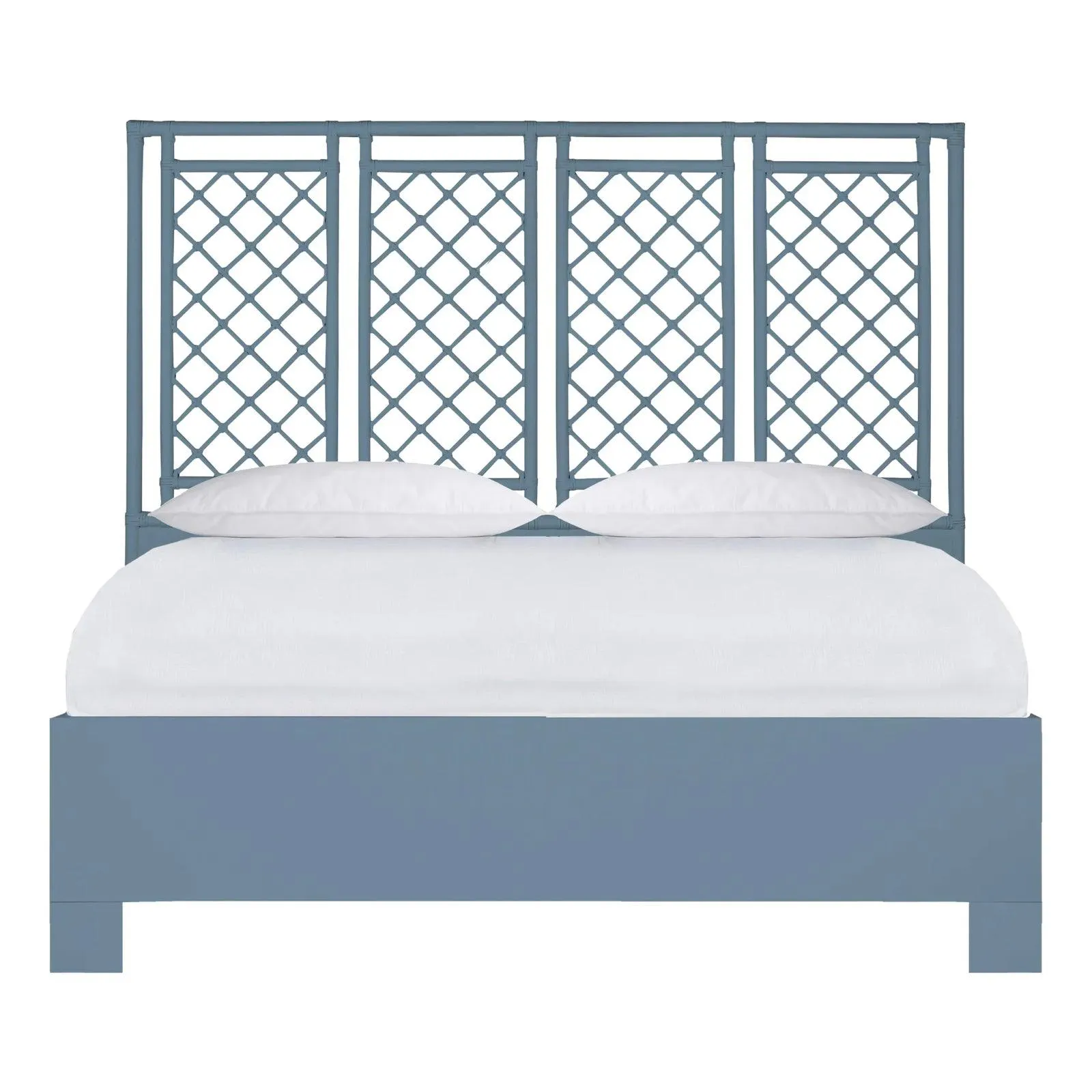 X & Diamond Platform Bed King, Regatta Blue