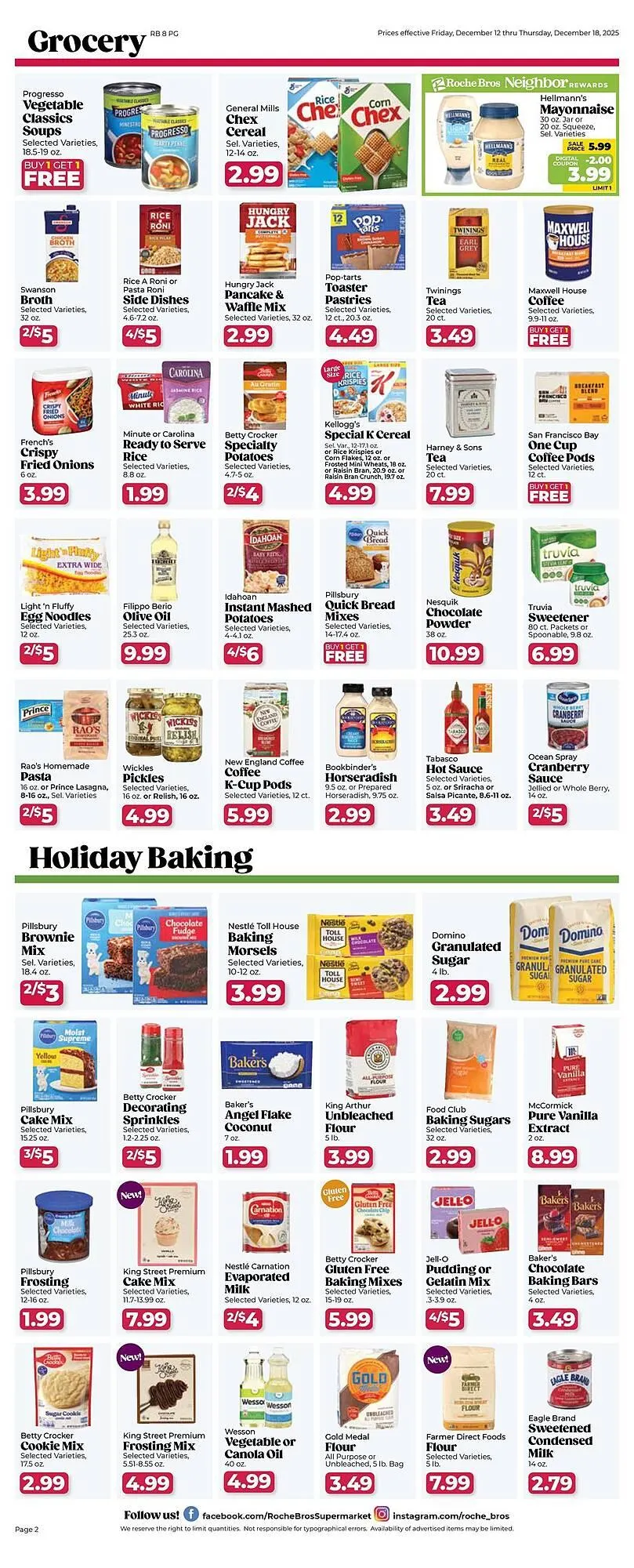 Weekly promotion Roche Bros weekly ad spanning from December 12 to December 18 2025 - Page 2 for Catalogue 365