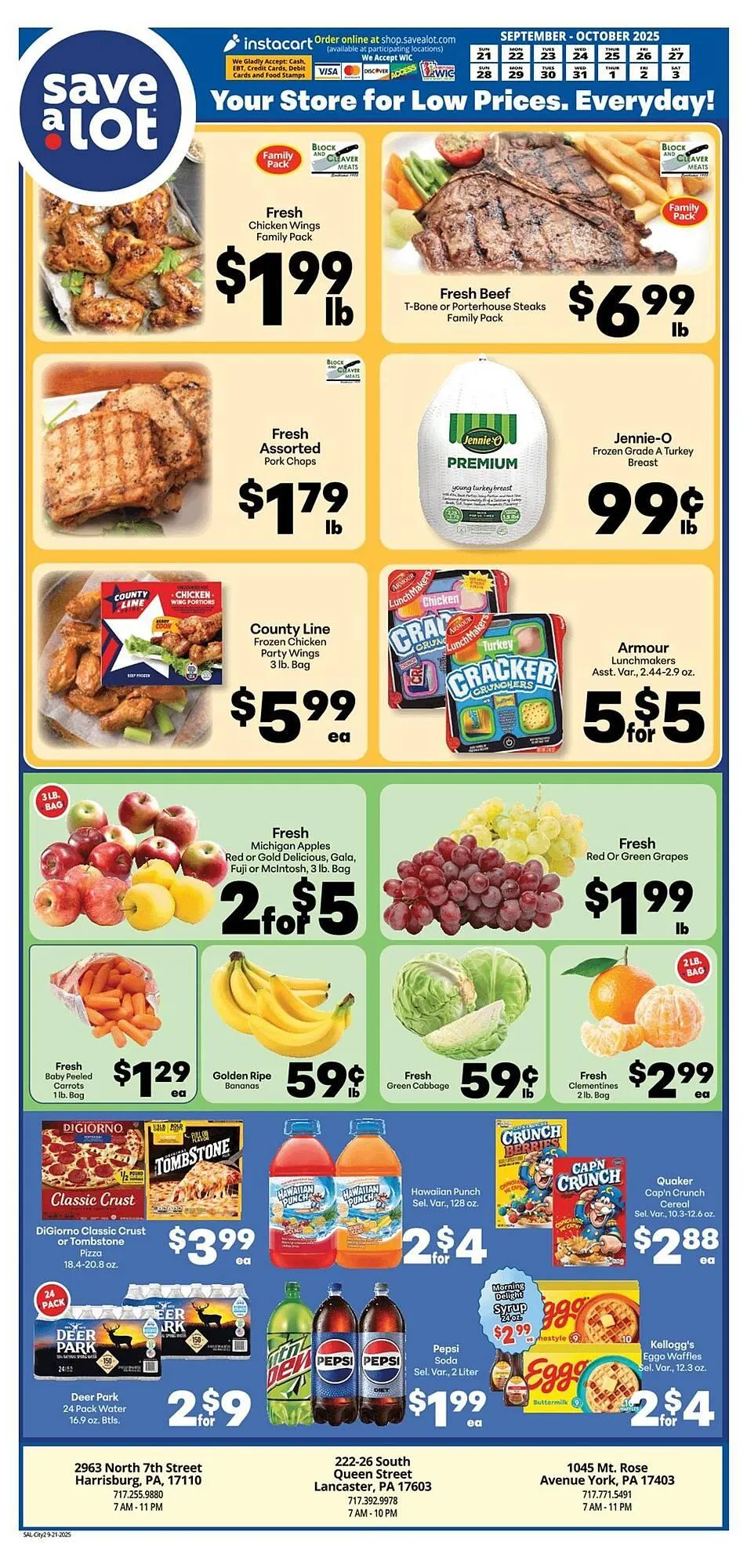 Weekly ad Save a Lot weekly ad from September 21 to October 3 2025 - Page 1