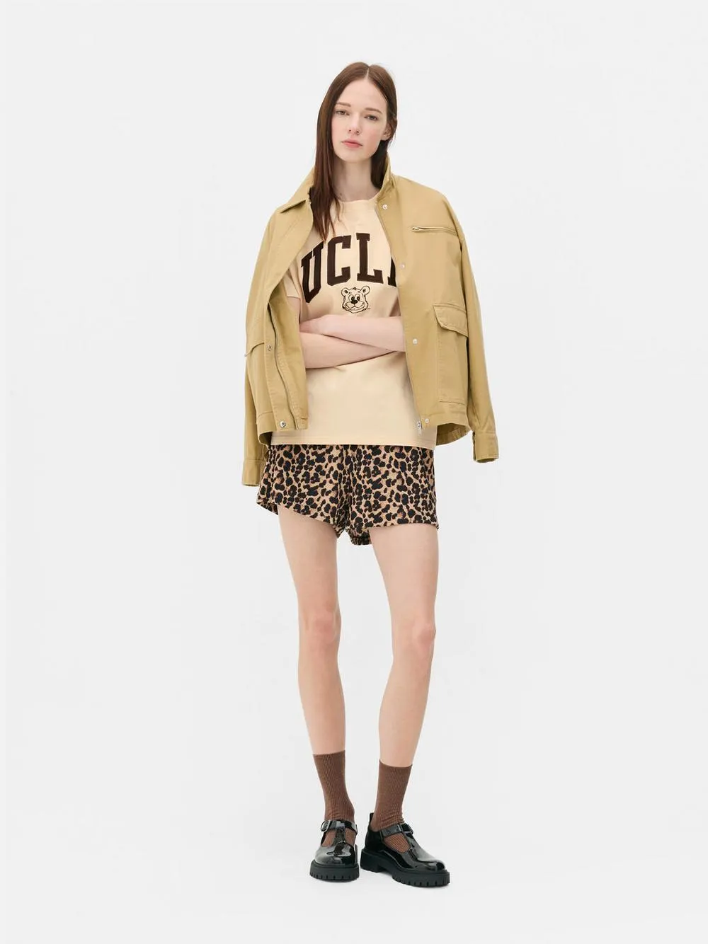 Printed Crinkle Shorts