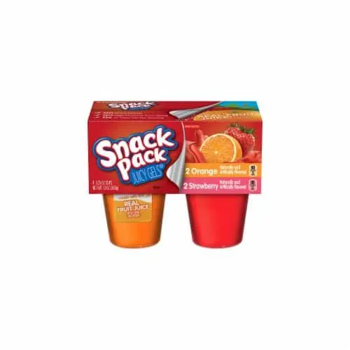 Snack Pack Juicy Gels Strawberry And Orange (Pack of 6)