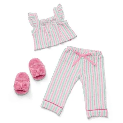 Raquel's™ Coastal Stripes Pajamas for 18-inch Dolls (Girl of the Year™ 2026)