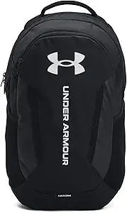 Under Armour Unisex-Adult Hustle 6.0 Backpack, (002) Black/Black/White, One Size Fits Most
