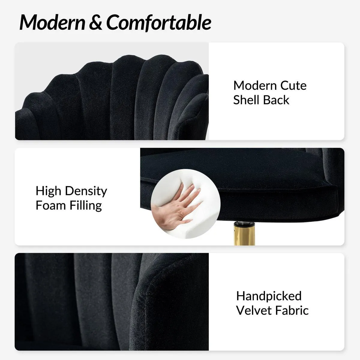 Belanda 23'' W Modern Velvet Task Chair with Tufted Back