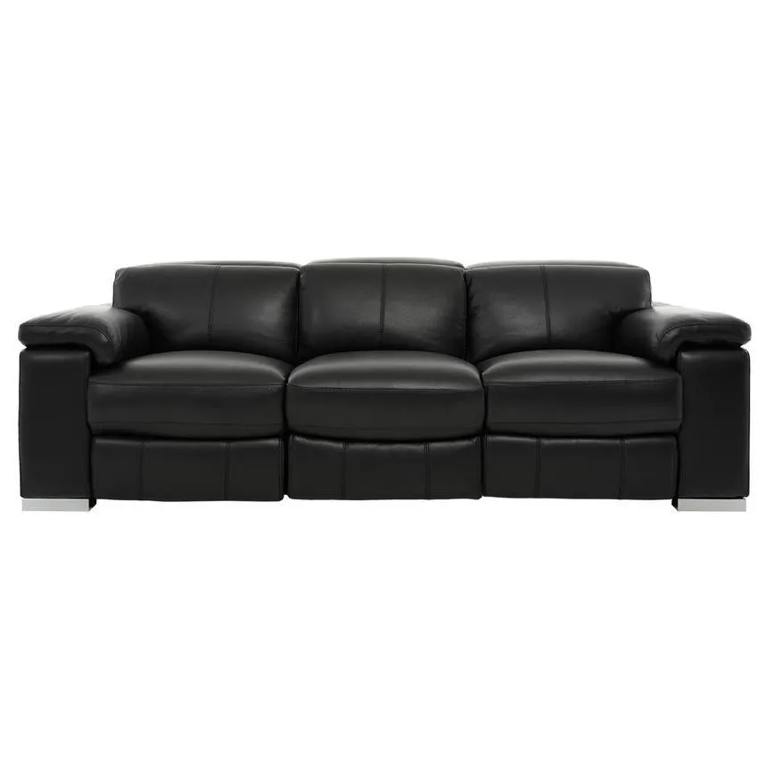 Charlie Black Leather Power Reclining Sofa