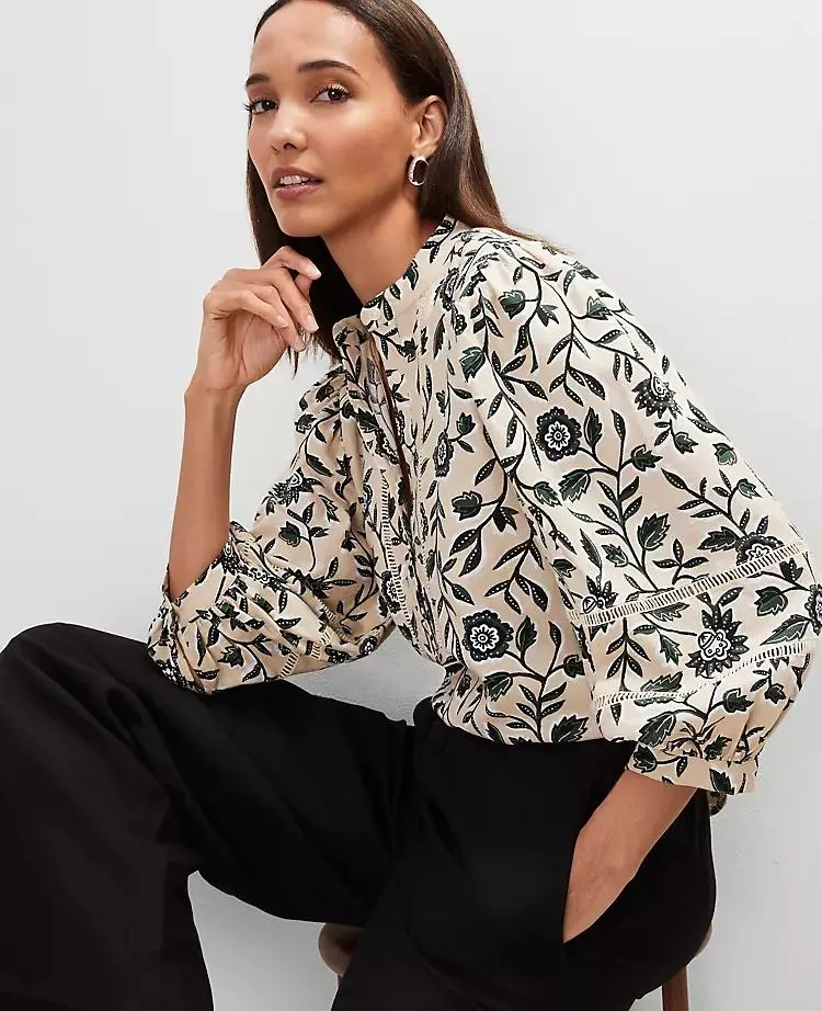 Floral Linen Blend Top