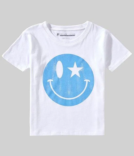 Big Girls Smiley Wink Short Sleeve T-Shirt