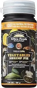 Ultra Fresh Algae Wafers Pleco Food, Spirulina & Algae, Sword Prawns, Balanced Diet, Color Enhancing, All Natural Ingredients, for Algae Eaters, Bottom Feeders, Vegetables Shrimp Pie, 2.12oz