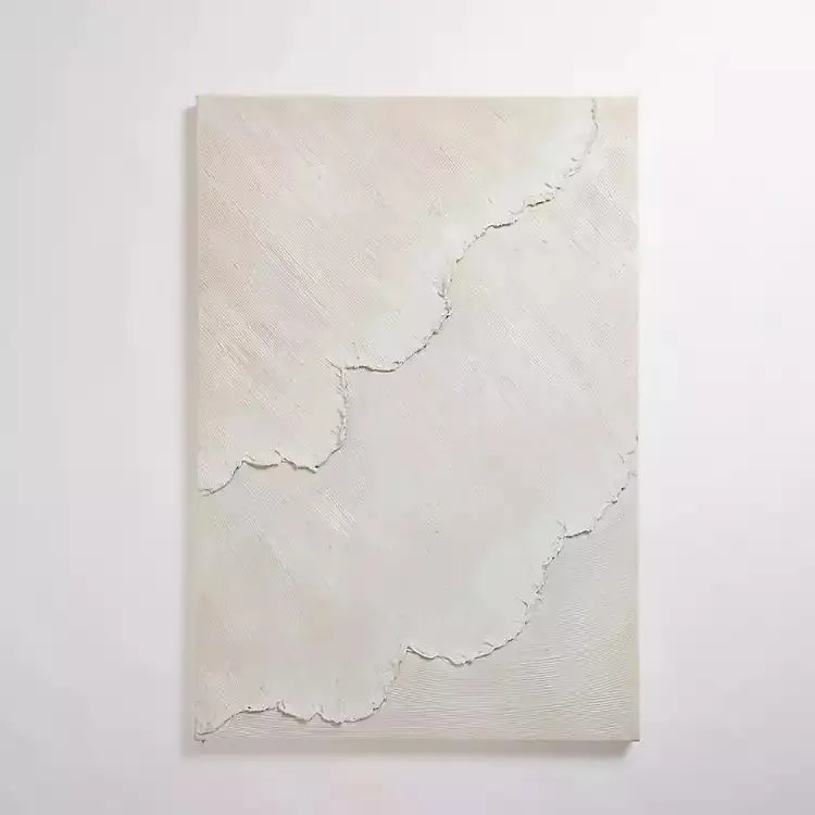 White Stucco Abstract Canvas Art Print