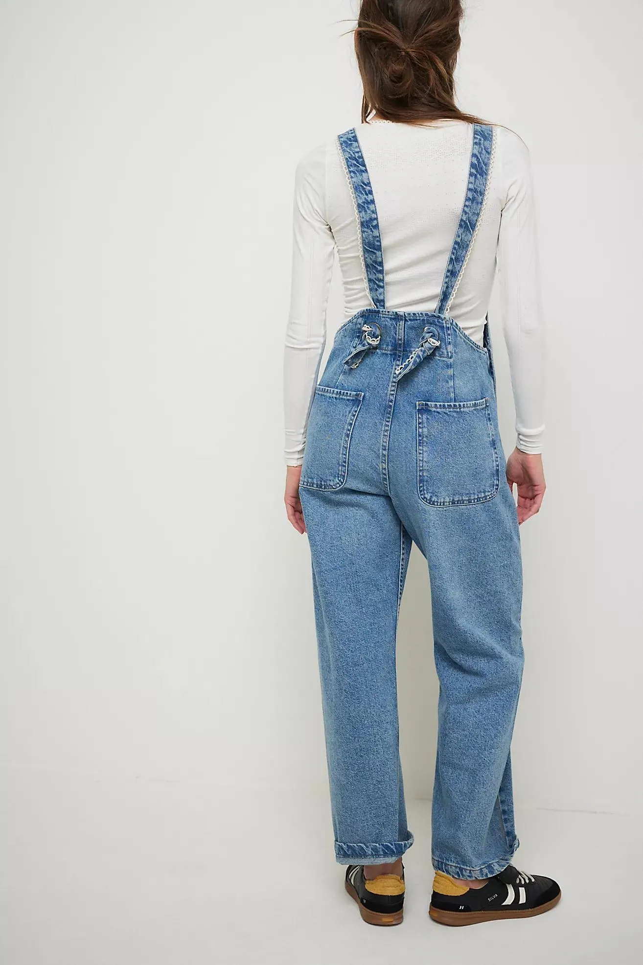 We The Free Sweet Pea Embroidered Overalls