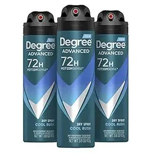 Degree Men Antiperspirant Deodorant Dry Spray Cool Rush 3 count Deodorant for Men With MotionSense Technology 3.8 oz