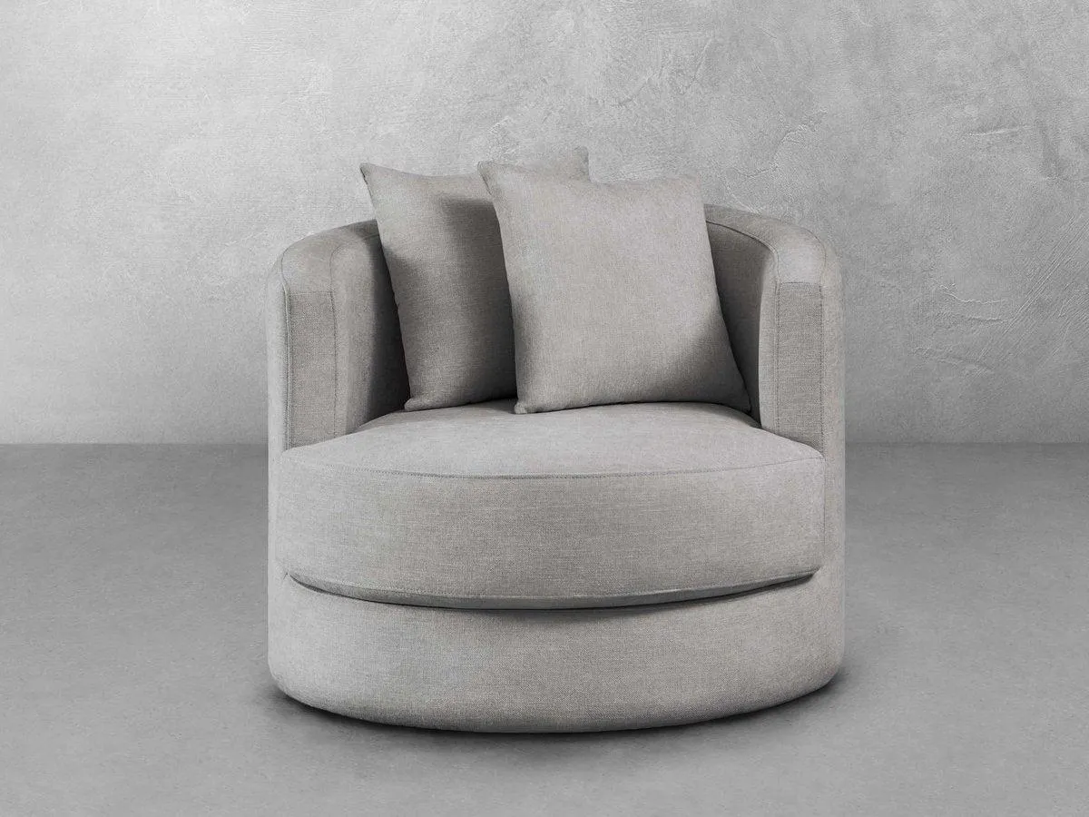 Elliot Fabric Swivel Chair - Light Gray