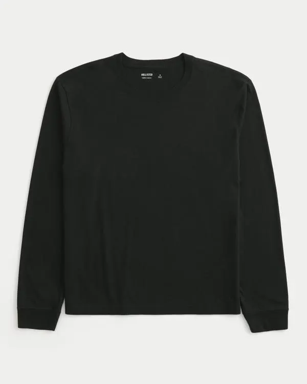 Relaxed Long-Sleeve Cotton Crew T-Shirt