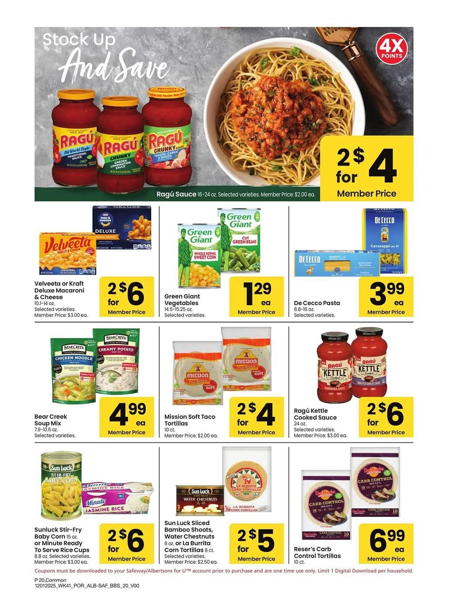 Weekly promotion Albertsons weekly ad spanning from December 1 to January 4 2026 - Page 20 for Catalogue 365