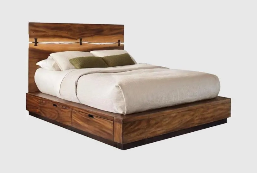 Niko Brown Queen Wood Platform Bed