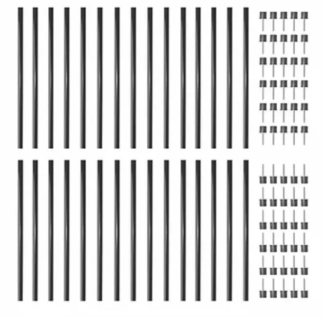 CR-32 Baluster, 3/4 in Dia, 32 in L, Round, Steel, Black, Galvanized