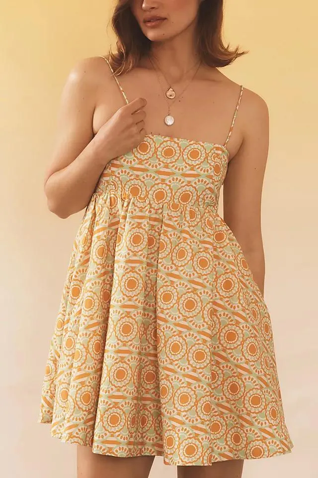 Maeve Square-Neck Babydoll Mini Dress
