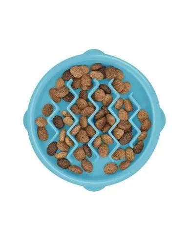 Catstages Kitty Slow Feeder Cat Bowl, Blue