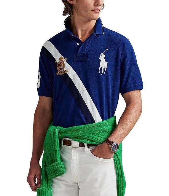 Classic Fit 20th Anniversary Crest Short Sleeve Polo Shirt