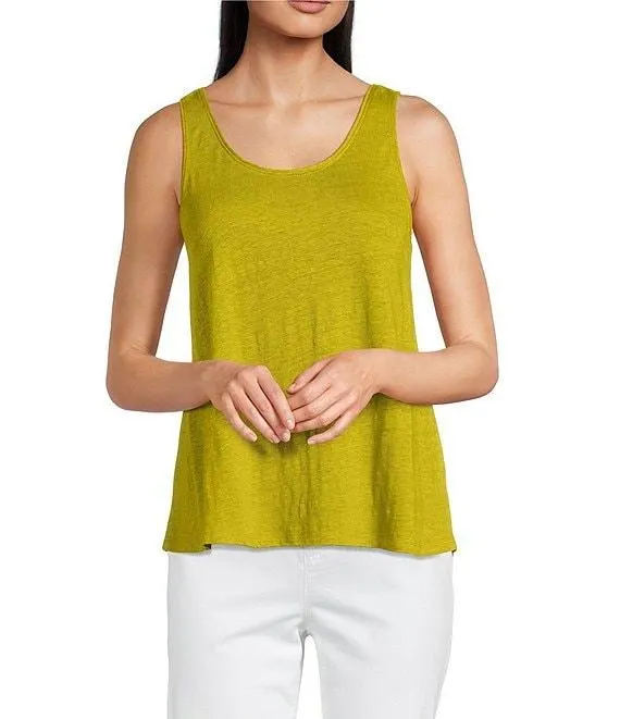 Organic Linen Jersey Scoop Neck Sleeveless Tank