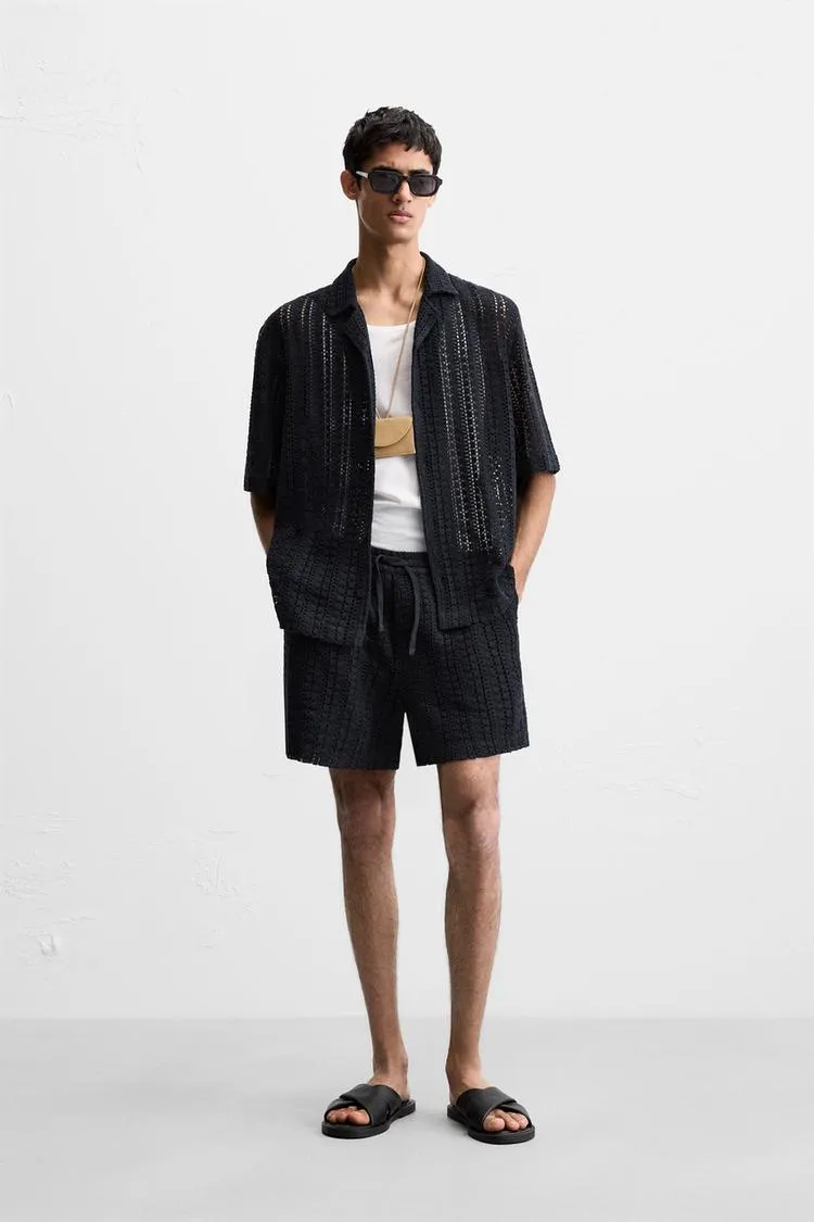 STRUCTURED CROCHET SHORTS