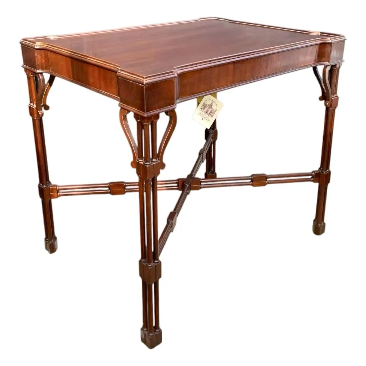 Late 20th Century Table Drexel Heritage Brand Chippendale Style Mahogany Wood Vintage ClassicDecor