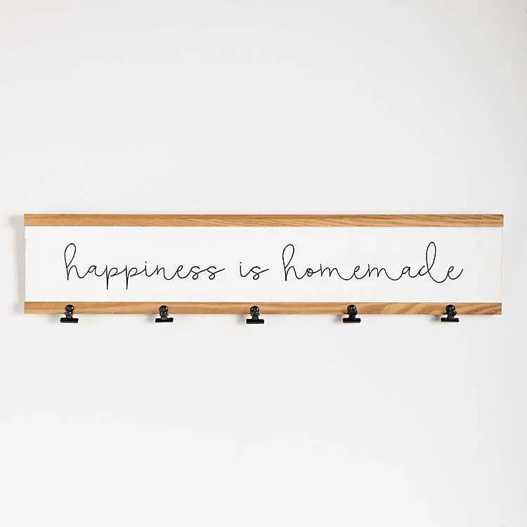 Happiness is Homemade 5-Clip Wall Plaque