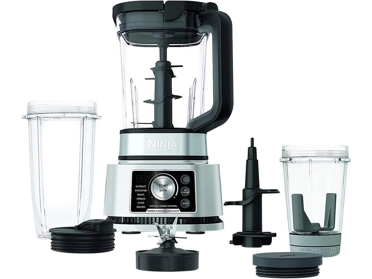 Ninja Foodi Power Blender & Processor System with Smoothie Bowl Maker and Nutrient Extractor, Black/Silver (SS351C)