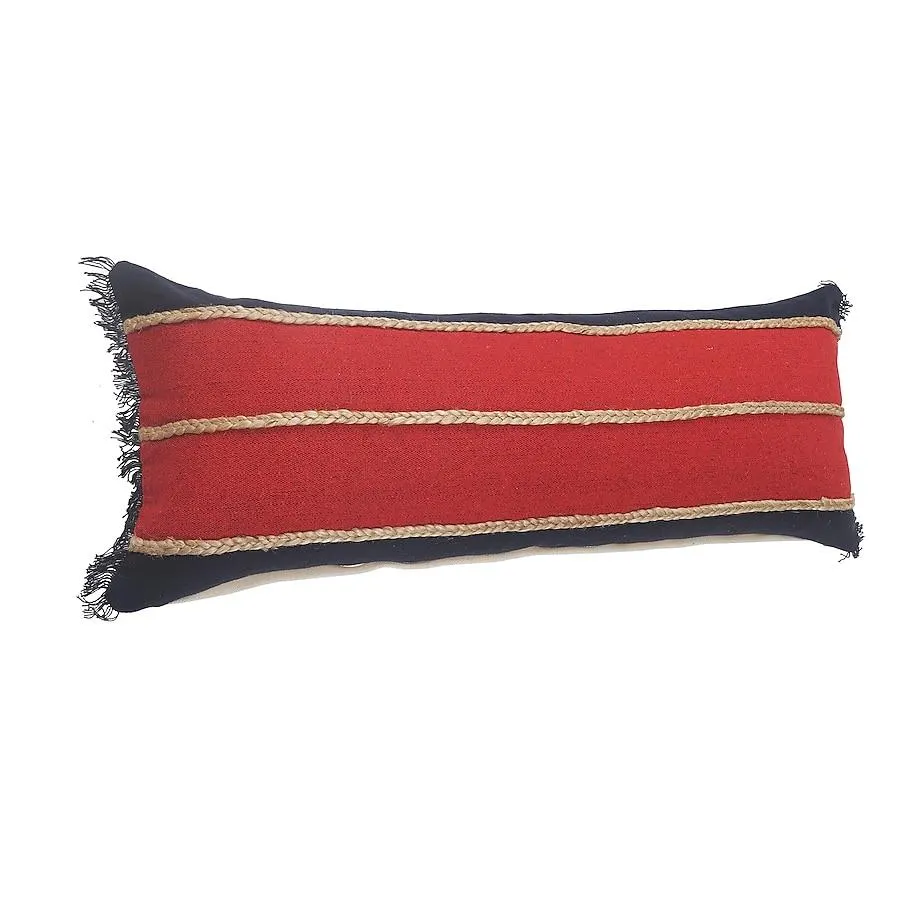 LR Home Cape Cod 14-in x 36-in Red/Navy/Tan Rectangular Indoor Decorative Pillow