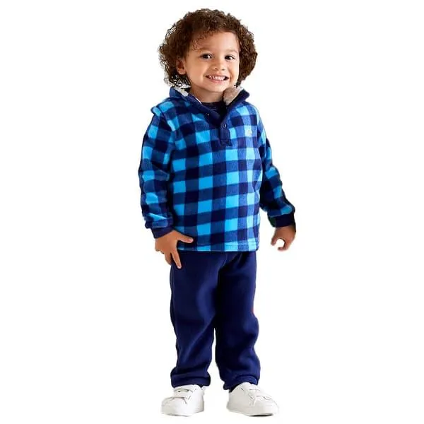Baby Boy (12-24M) bon bébé® 2pc. Blue Buffalo Plaid Jog Set