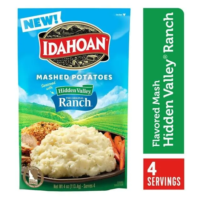 Idahoan Mashed Potatoes seasoned with Hidden Valley Original Ranch Side Dish, 4 oz