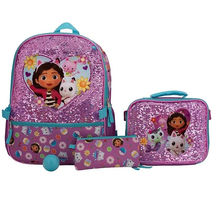 Accessory Innovations Kids 5-Piece Gabby's Dollhouse Laptop Backpack Set,