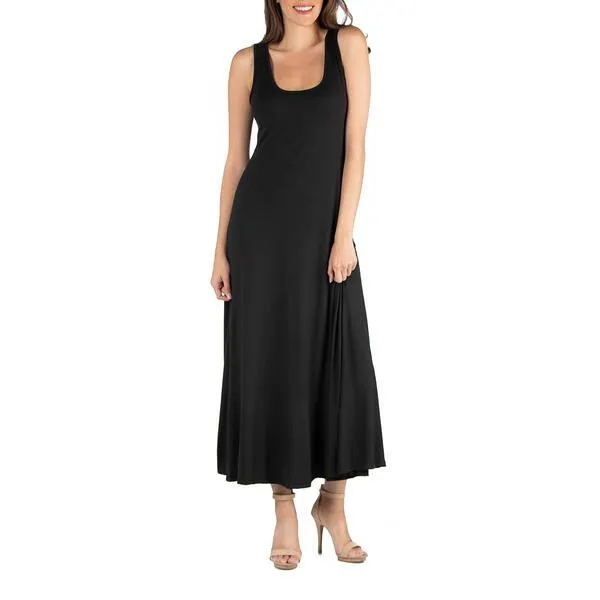 Womens 24/7 Comfort Apparel Slim Fit A-Line Maxi Dress