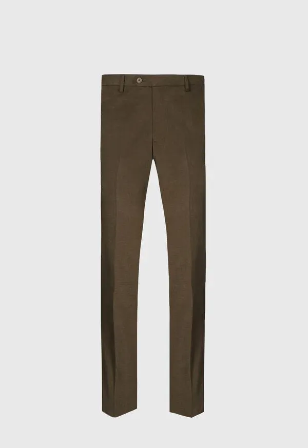 Suede Trimmed Brushed Cotton Trouser