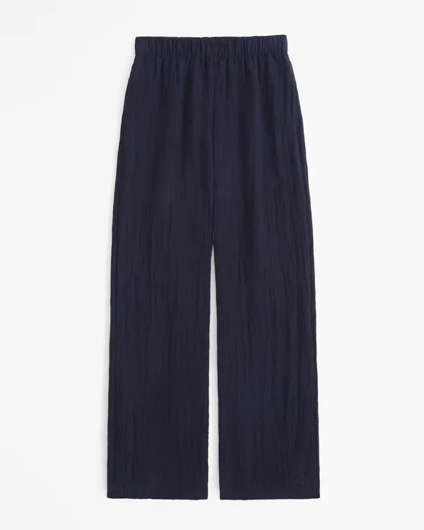Crinkle Textured Pull-On Pant