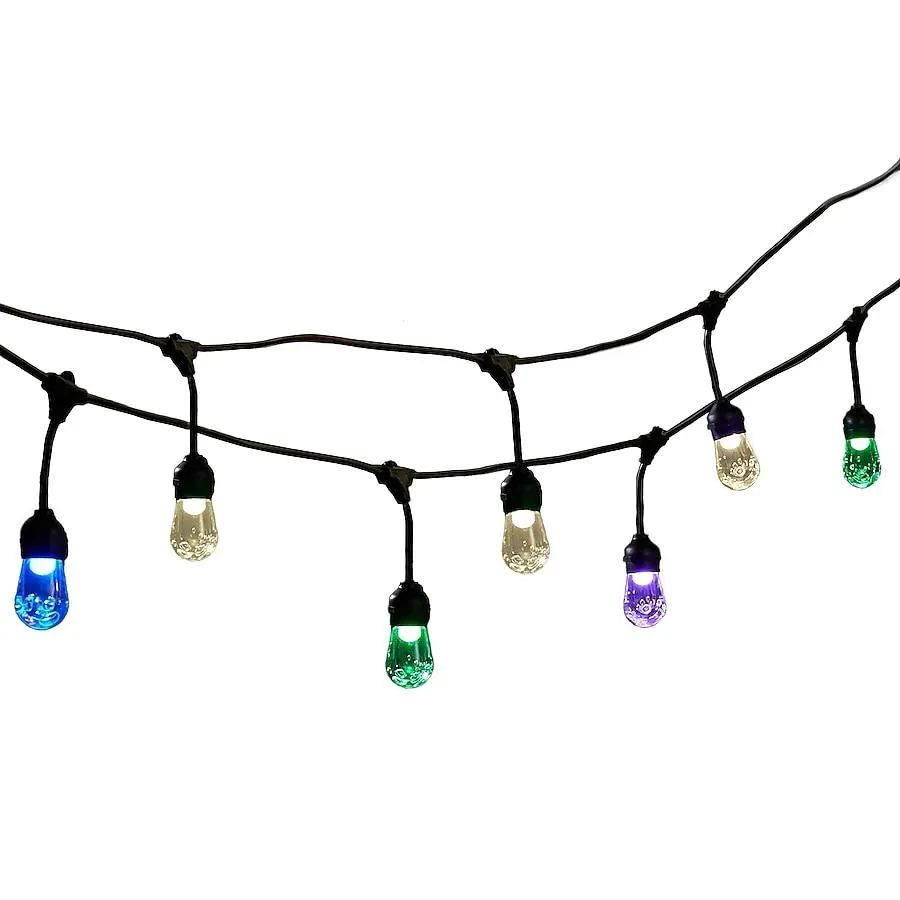 Harbor Breeze 24-ft Plug-in Black/multi Outdoor String Light with 12 Color changing -Light LED Novelty Bulbs