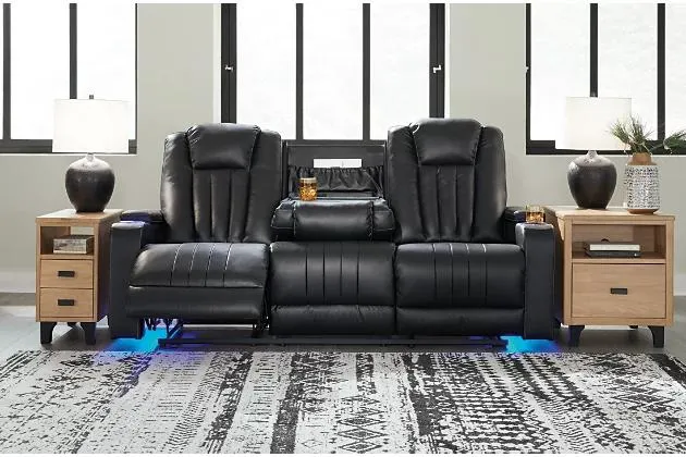Center Point Manual Reclining Sofa with Drop Down Table