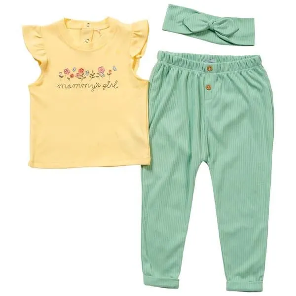 Baby Girl (12-24M) Quiltex® 3pc. Mommy’s Girl Top & Pants Set