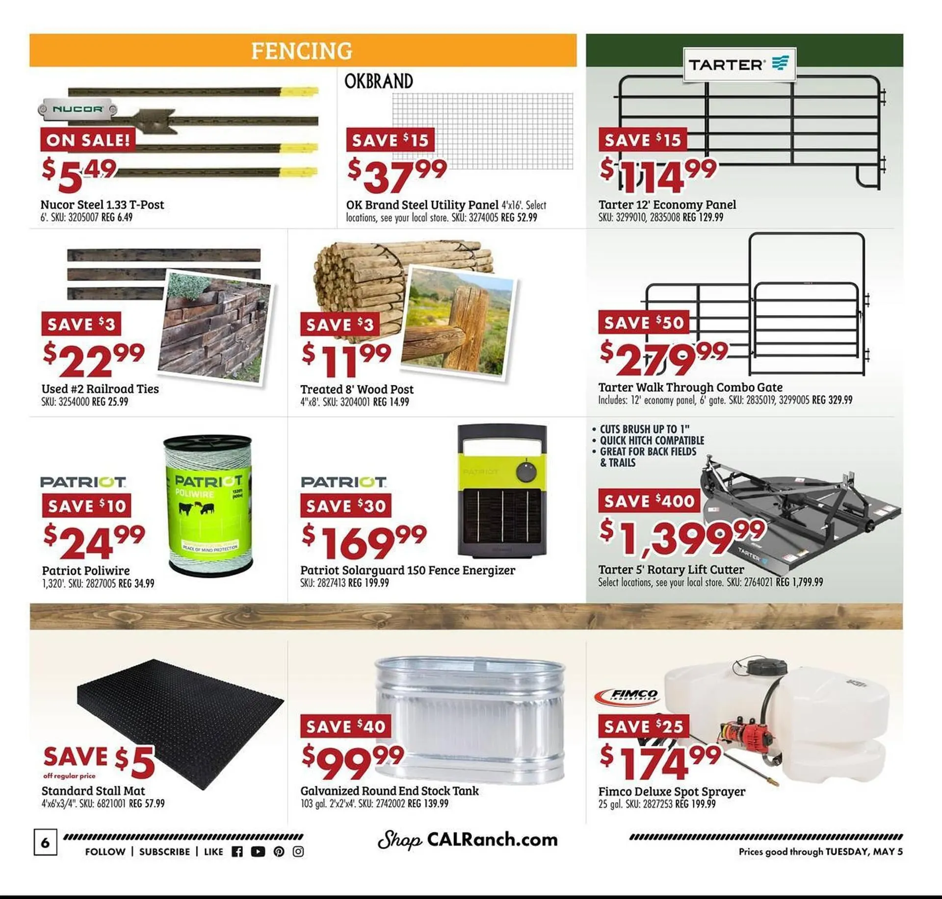 Weekly promotion C A L Ranch Stores weekly ad spanning from April 29 to May 5 2026 - Page 6 for Catalogue 365