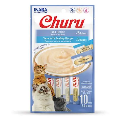 Inaba Churu Tuna with Scallop Variety Pouch Cat Treats, 5 oz., Count of 10