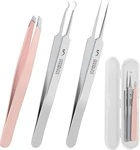 WSYUB Blackhead Remover Tweezers,Ingrown Hair Tweezers, Precision Blackhead Pimple Extractor, Cell Clips Tweezers, Tweezers for Women Facial Hair