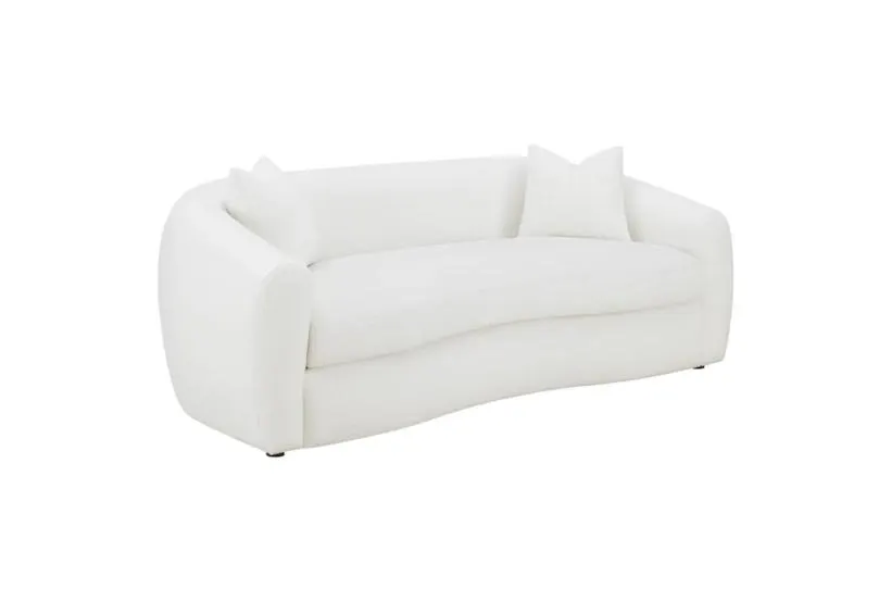 Isabella Natural Faux Sheepskin Upholstered Sofa | Fabric