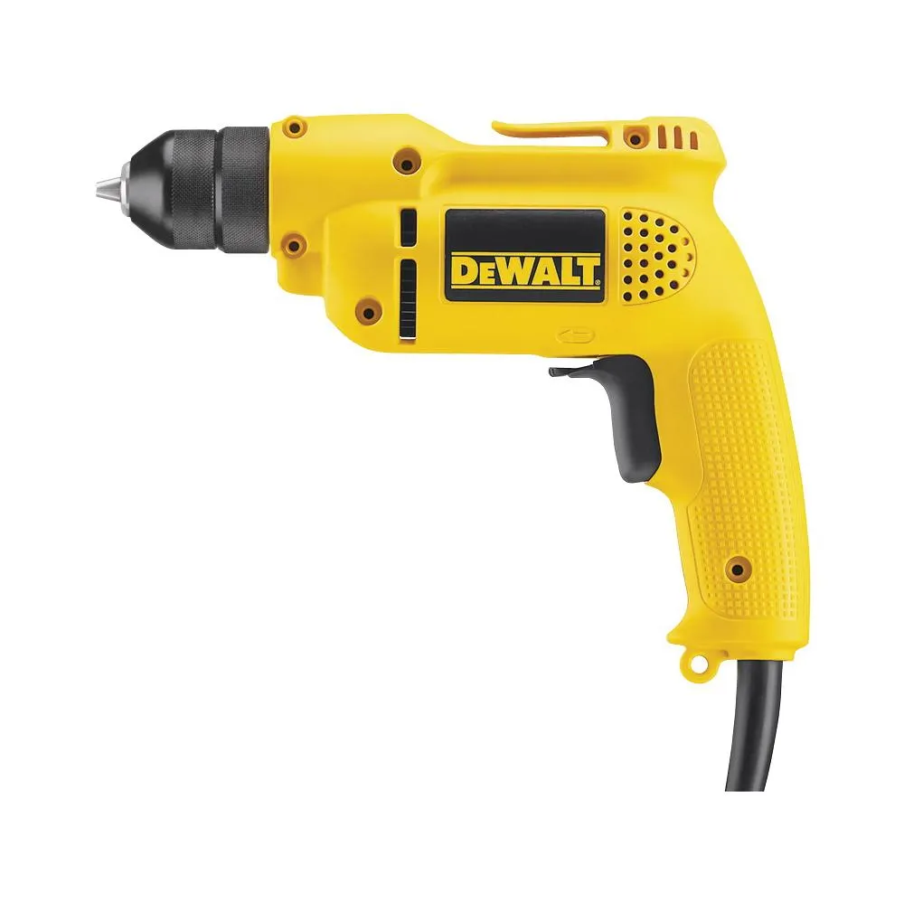 DWD112 Electric Drill, 8 A, 3/8 in Chuck, Keyless Chuck, Includes: (1) Soft-Grip Handle, (1) Belt Hook